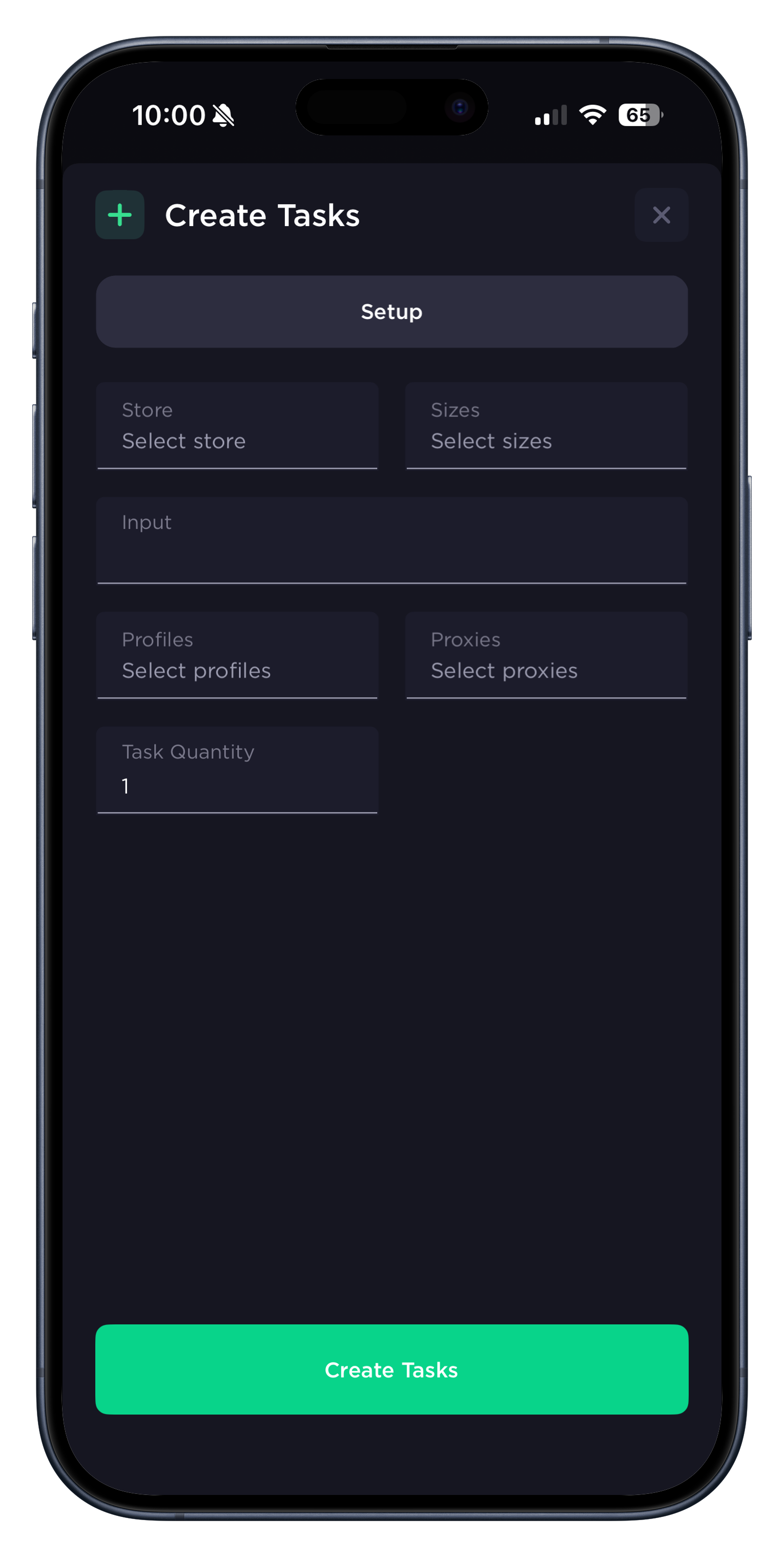 Task creator on mobile